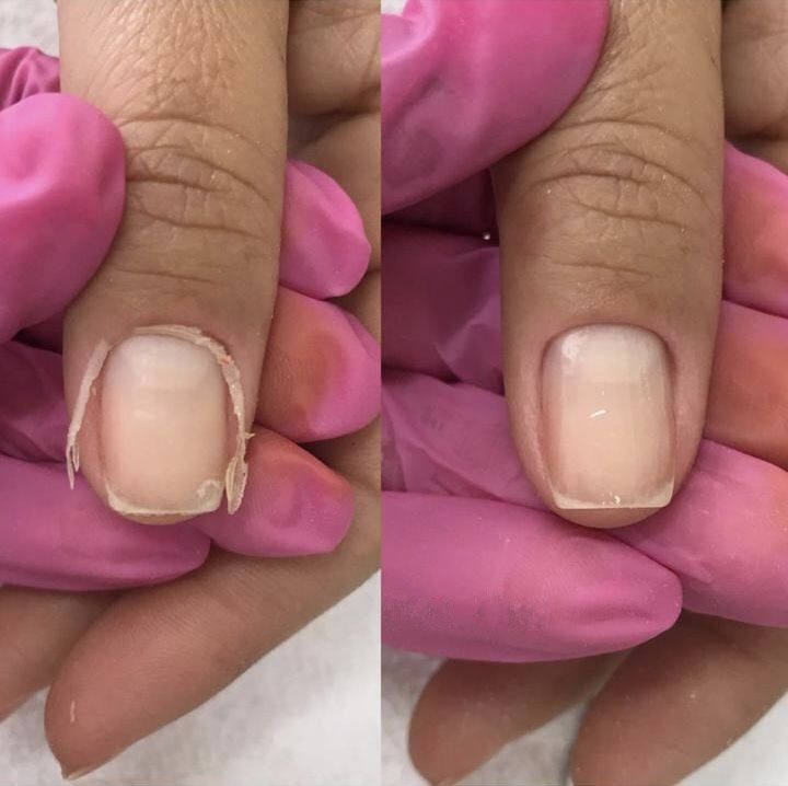 Close up of vibrant nail art