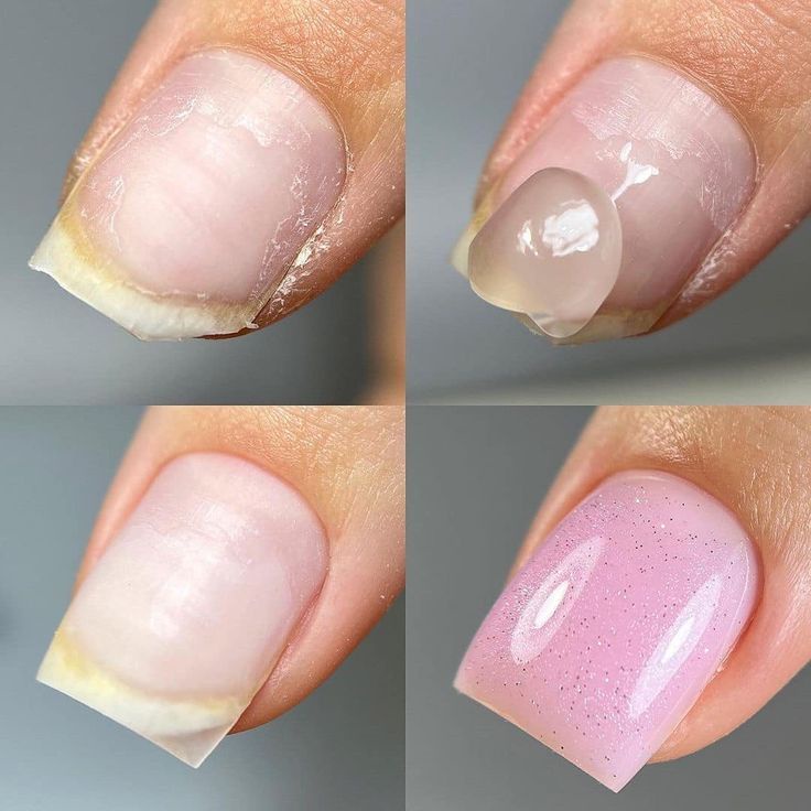Manicurist applying polish